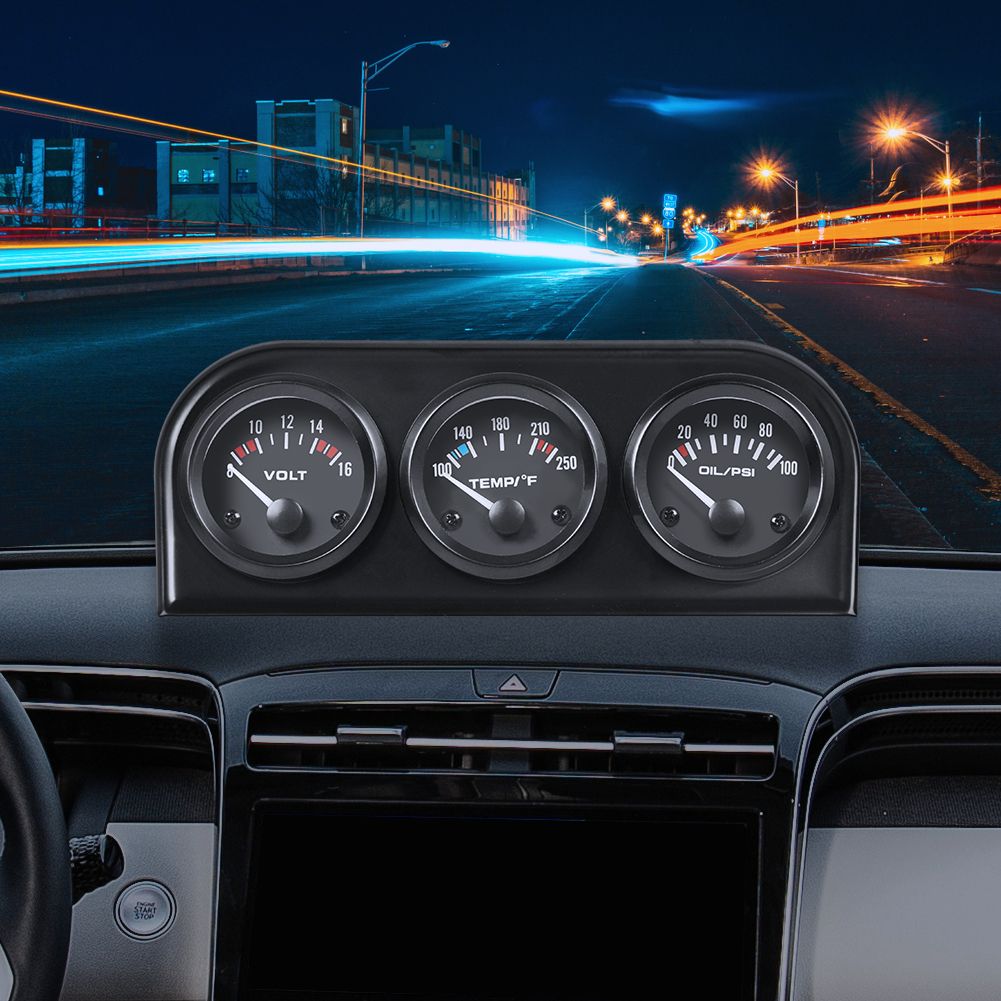 Oil Temperature Gauge Triple Gauge Kit Accurate Mini Oil/Volt/Water ...