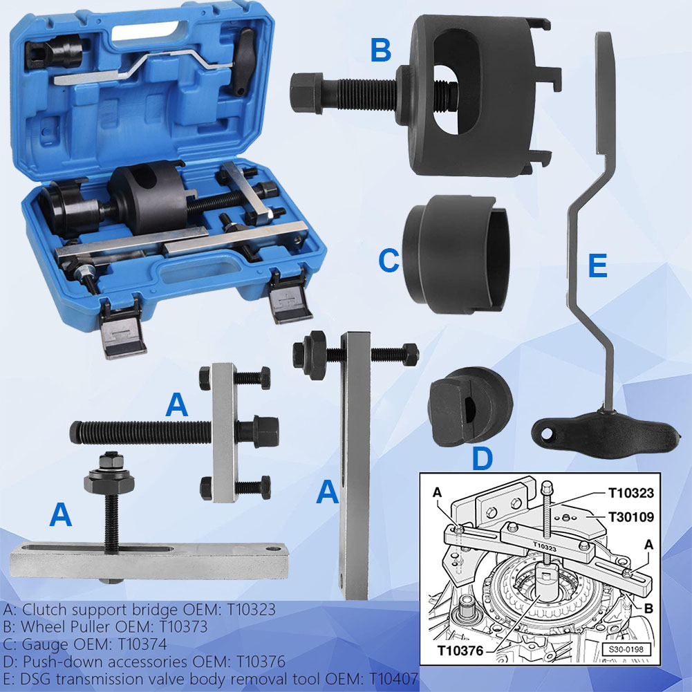 AUTOTTEC 09G Solenoid Repair Tool Set – 12 Solid Bushings + Reamer + Washers For VW/AW Transmissions