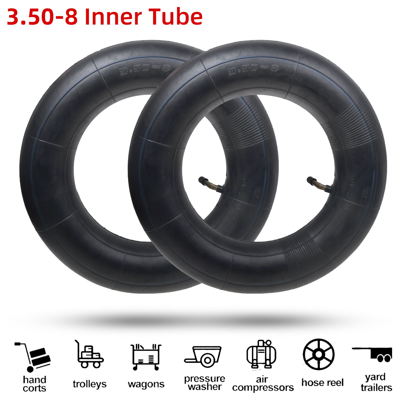 2 Stück 3.50-8 Ersatzschläuche - Schlauch Für Schubkarren, Rasenmäher & Gartenanhänger