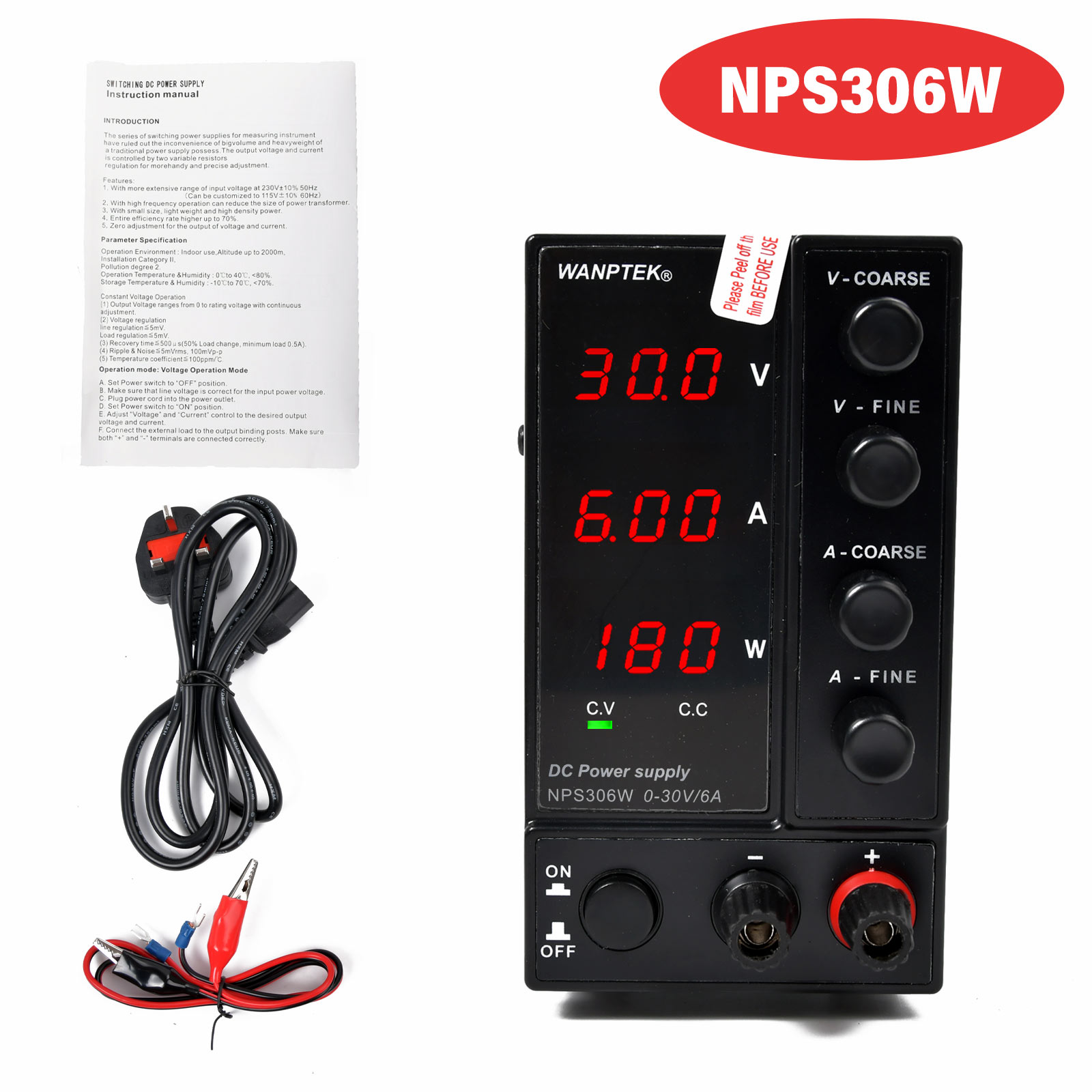 Adjustable DC Bench Power Supply 30V Switching Mode LED Precision Lab Variable