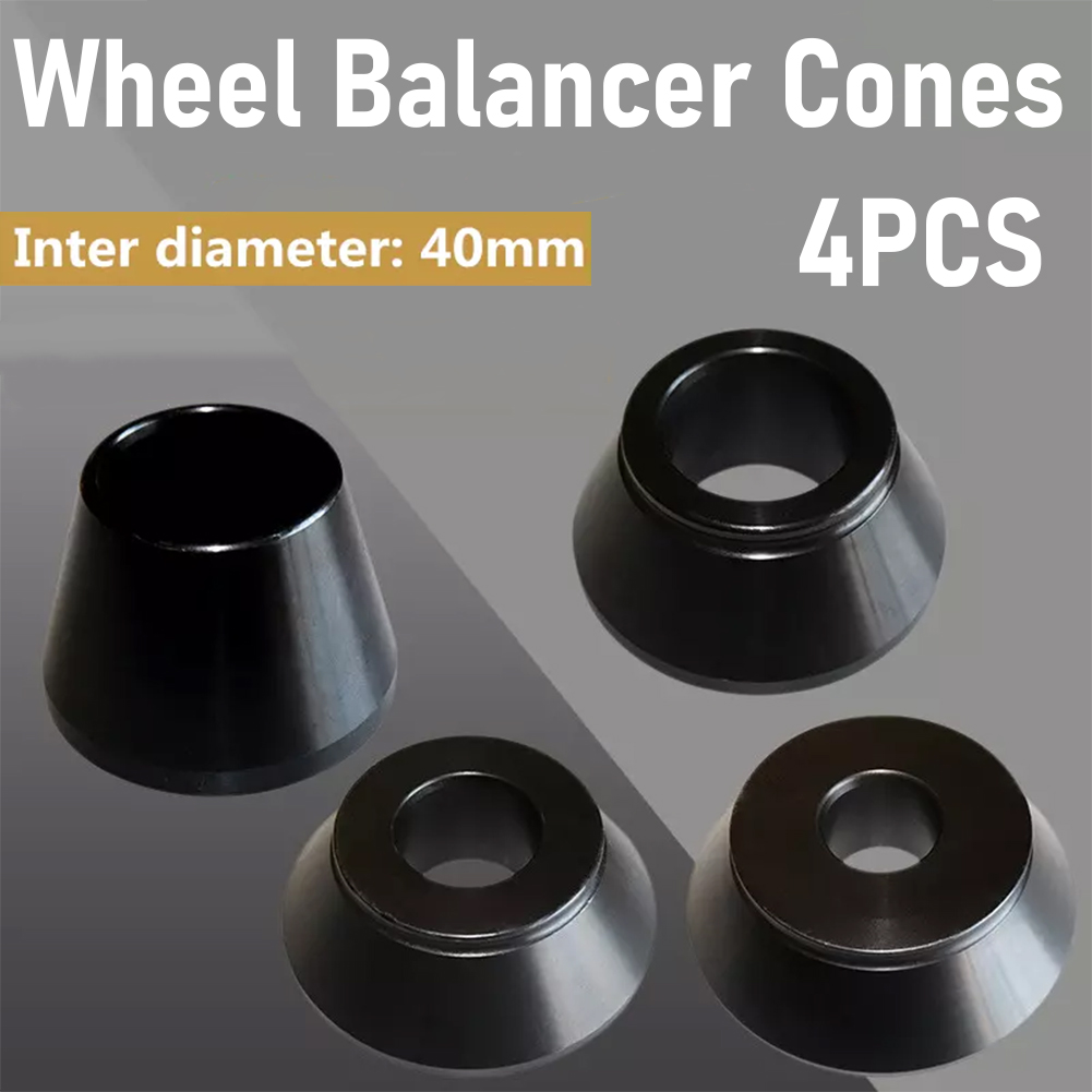 4-Piece Wheel Balancer Standard Cone Set – 1.77 To 5.39 Inches, 40mm ID For Coats Tire Changers
