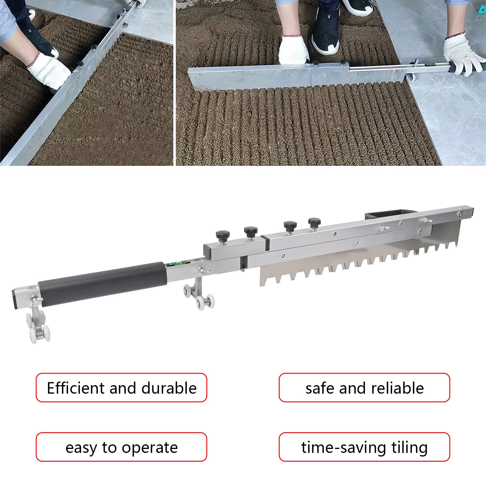 Marshalltown 11-in Ground Steel Square Notch Ceramic Floor Trowel in Marshalltown 11-in Ground Steel Square Notch Ceramic Floor Trowel in