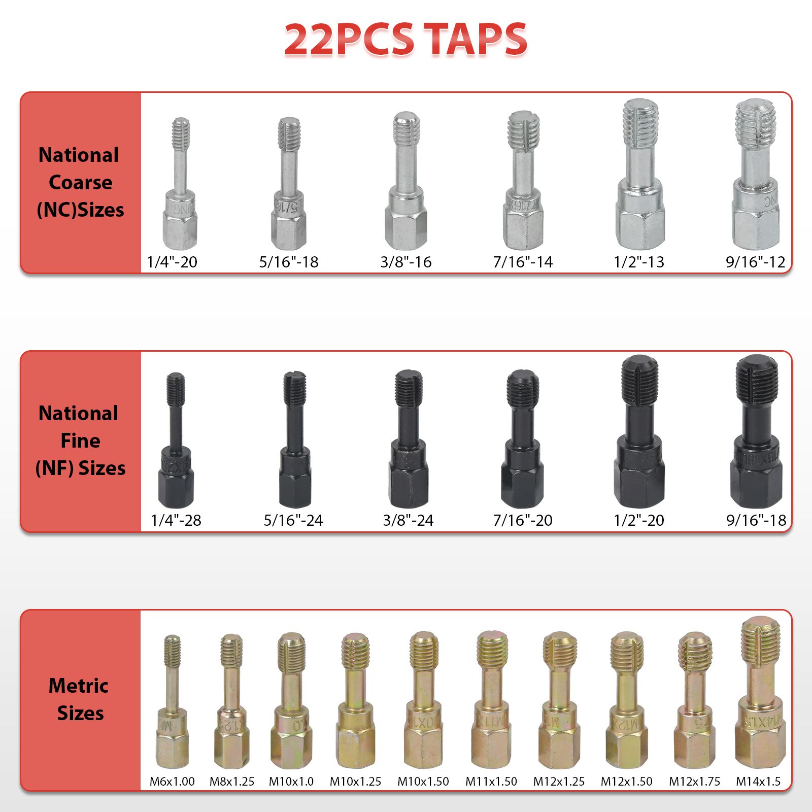 49-Pieces Rethread Repair Tool, Master Thread Rethreading Kit UNC UNF - View #7