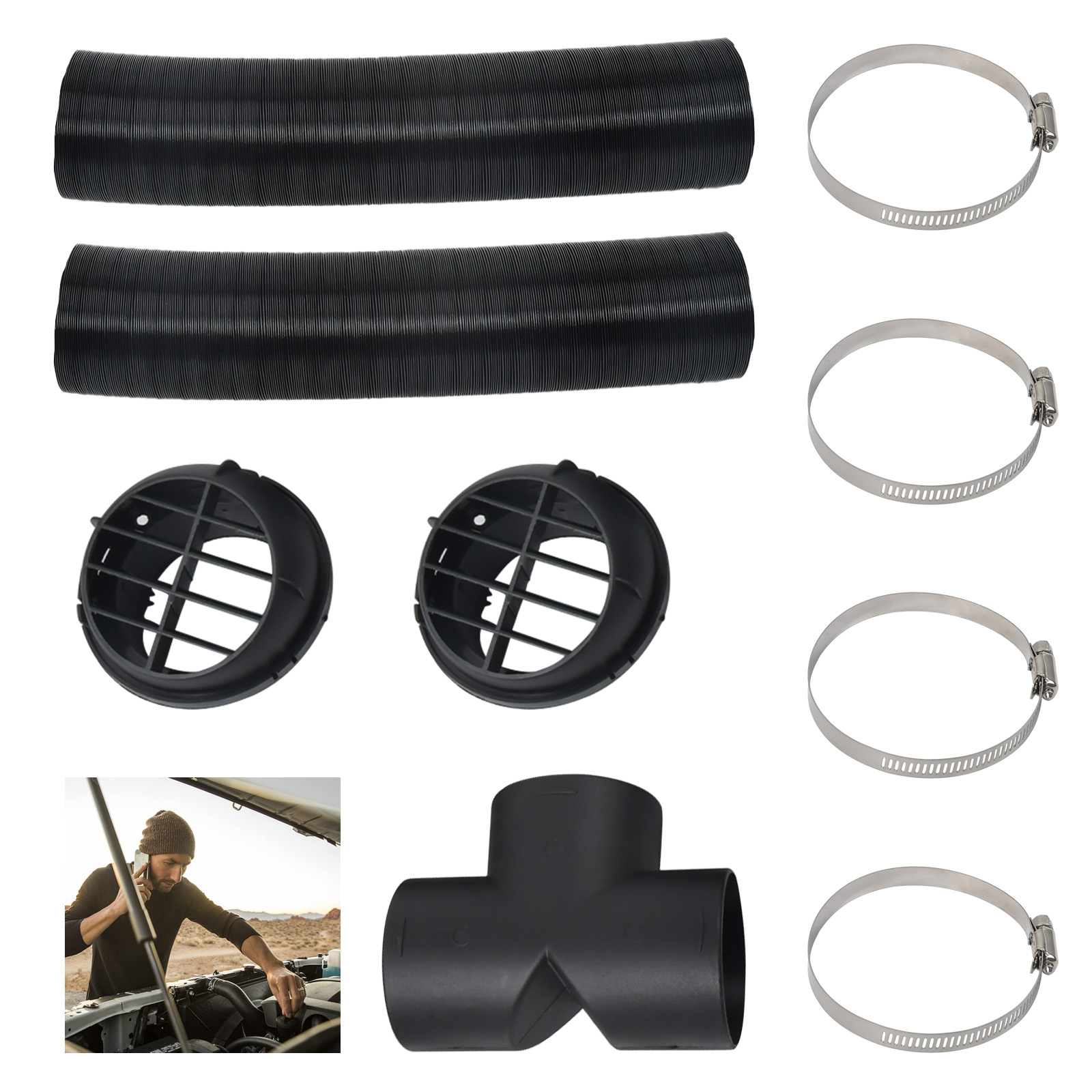 1 Stück 75mm Luftansaugrohr Frischluftschlauch Flexrohr Für