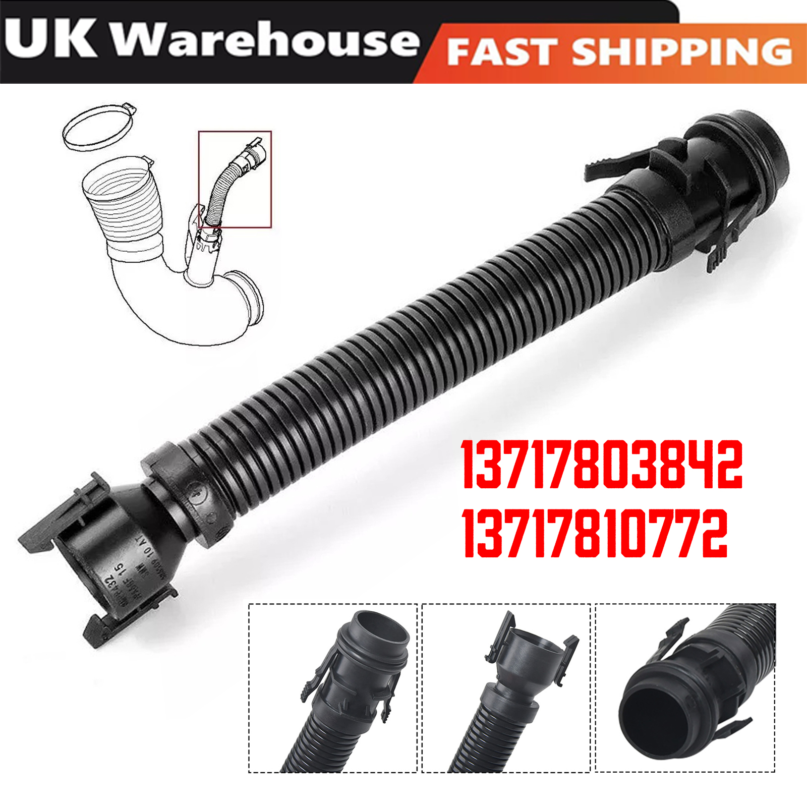 Air Filter Intake Breather Pipe 13717803842, Automotive Air Intake