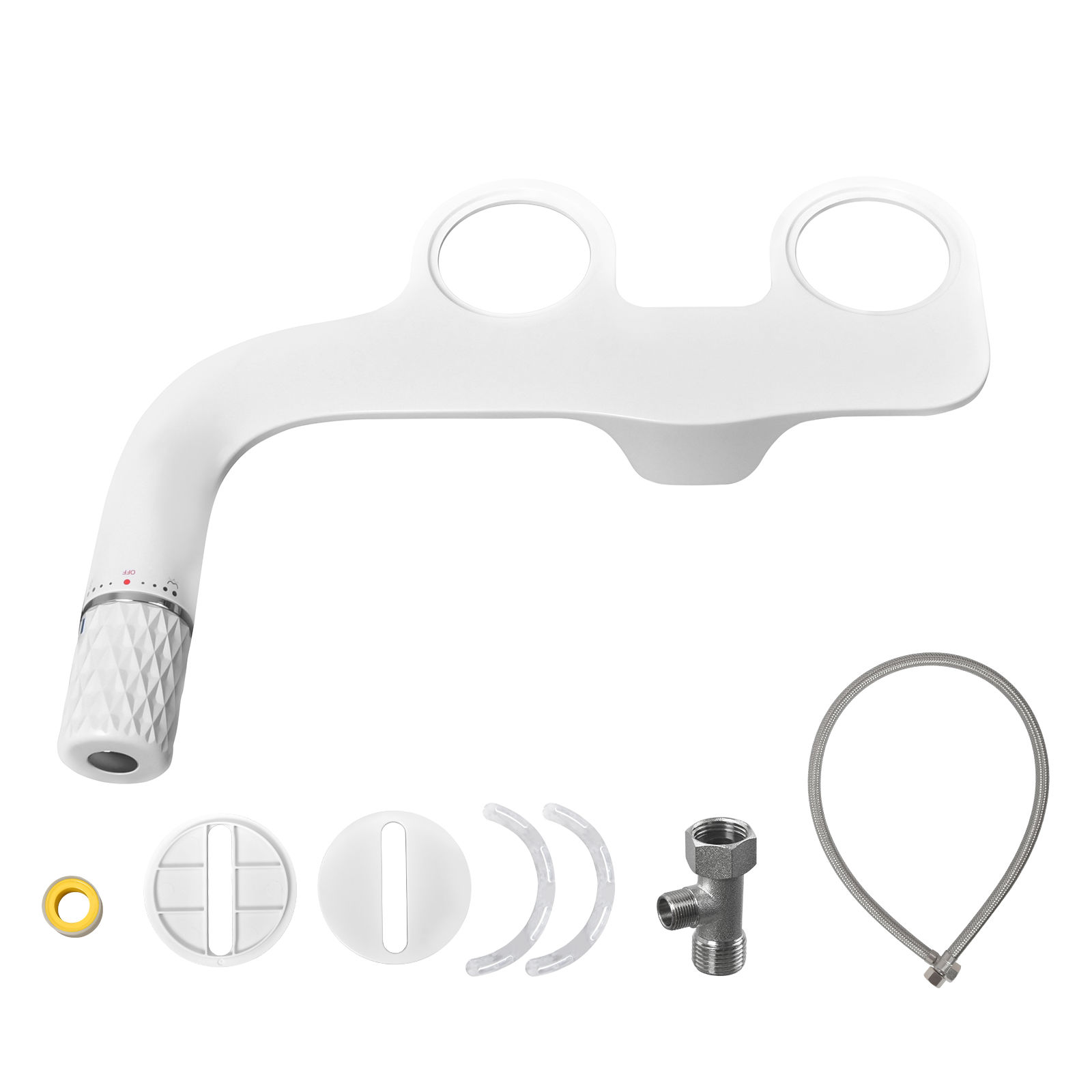 Non-Electric Bidet Toilet Seat - Elongated Slow Close With Self-Cleaning Dual Nozzles-767650