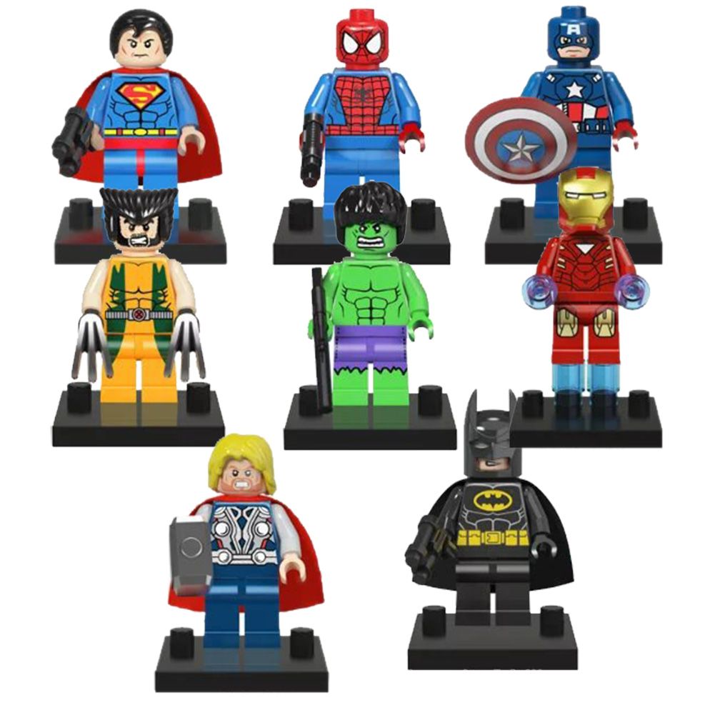 8 Pcs/set Super Hero Mini Figures Ironman Hulk Kids Toys Best Xmas ...