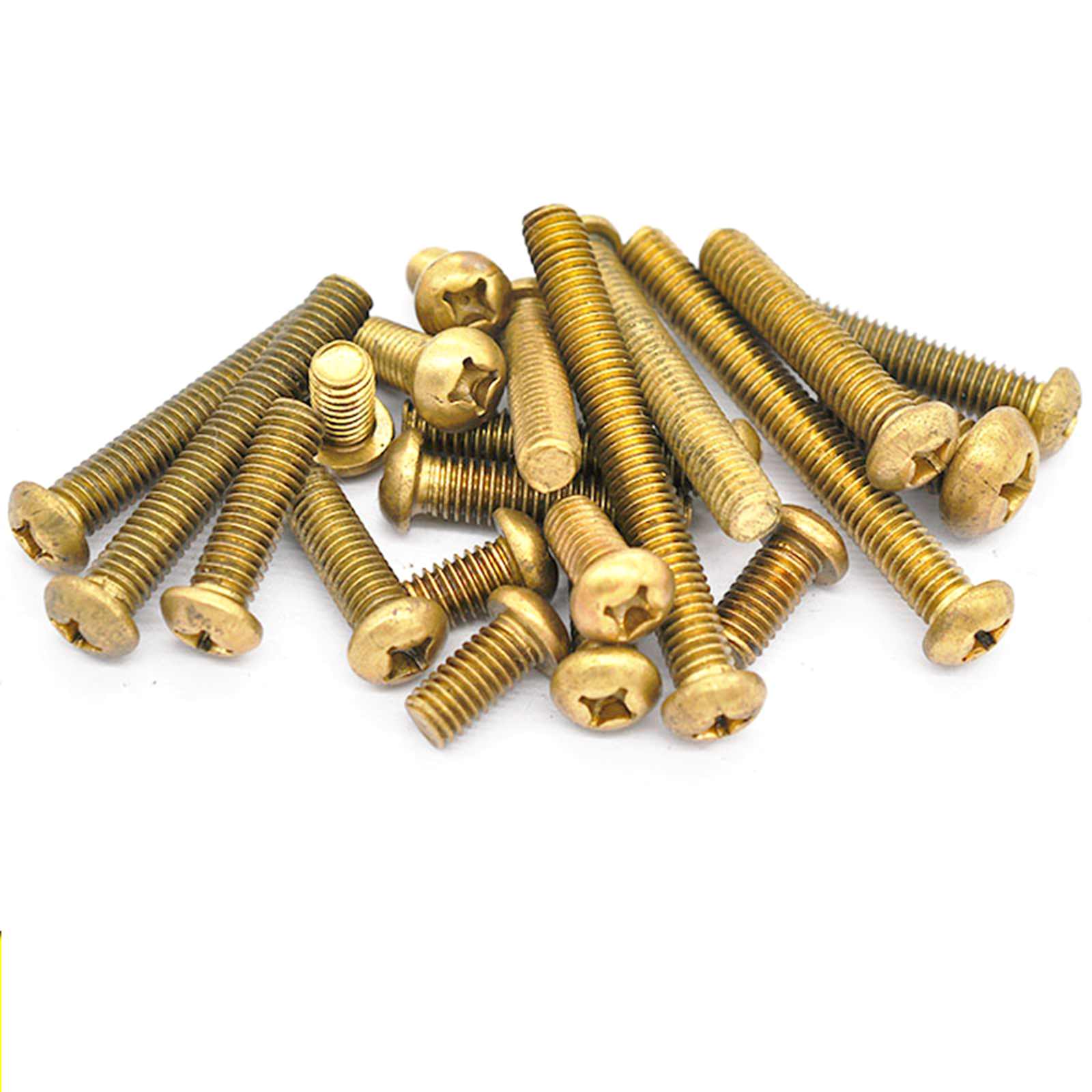 10Pcs M6 Pitch 1.0 1030mm Phillips Pan Head Brass Cross Recessed