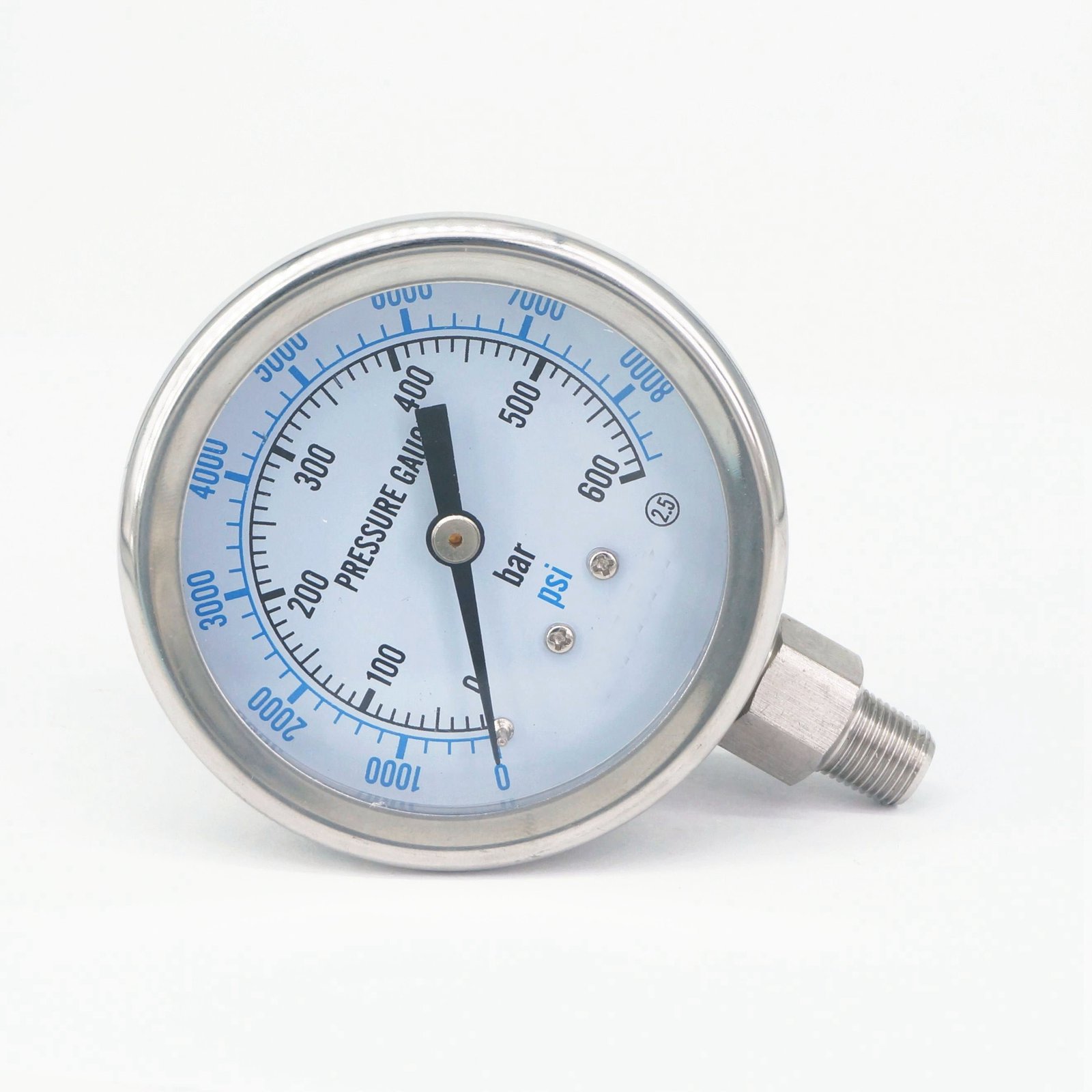 0-250 Bar 1//8/" NPT 60mm Dial Pressure Gauge 304 Stainless Bar PSI N2 Steam