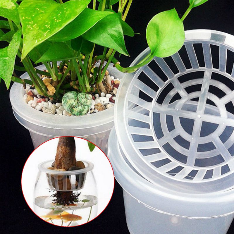 Plastic Mesh Pot Net Cloning Basket Hydroponic Aquarium Insert Plants ...