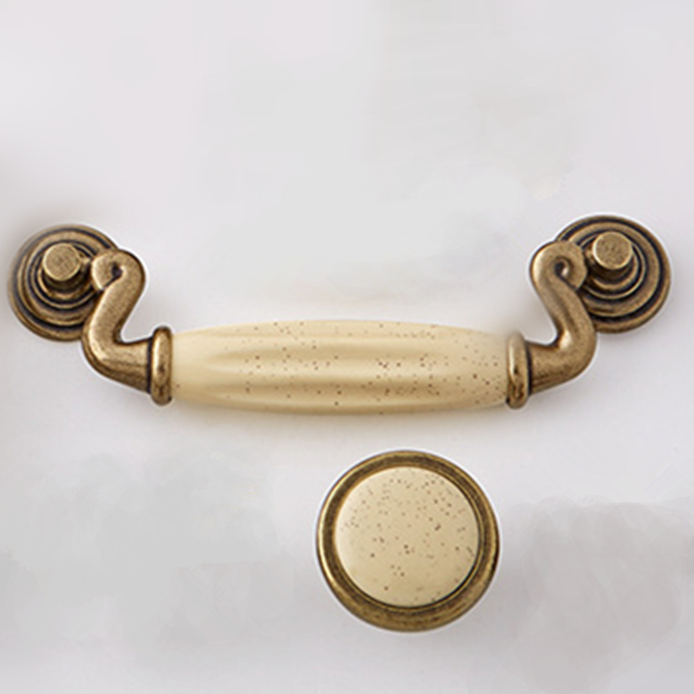 4 5 Drawer Knob Dresser Pulls Cabinet Handles Cream Bronze Drop