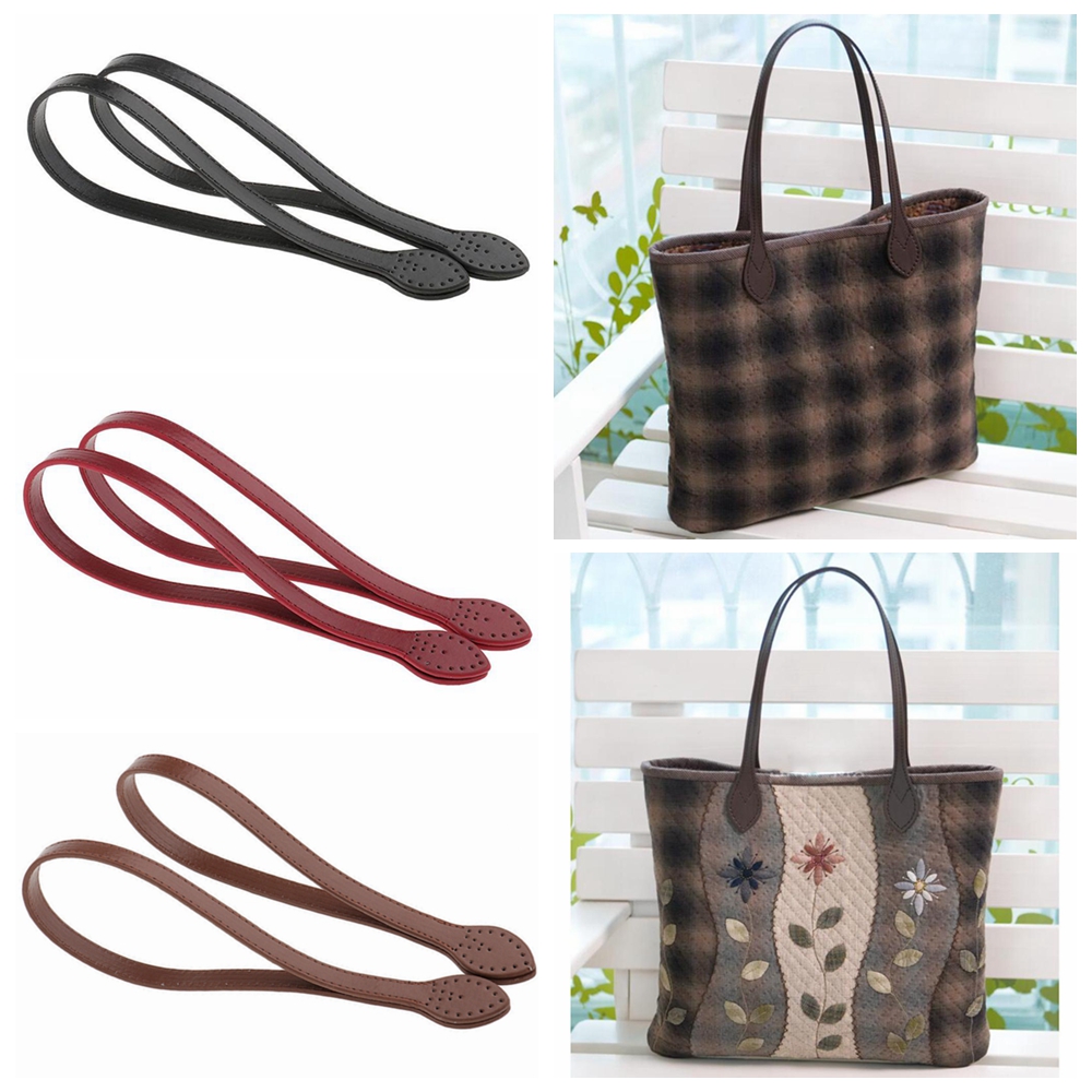 1 Pair Leather Handles for Handbag DIY Bag Accessories Short Straps Sewing Craft | eBay