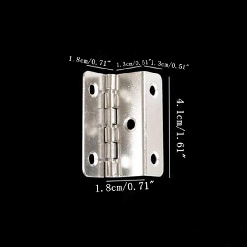 5PCS 6Hole Three Fold Right Angle Hinge Fit Furniture Jewelry Box Chest Hardware