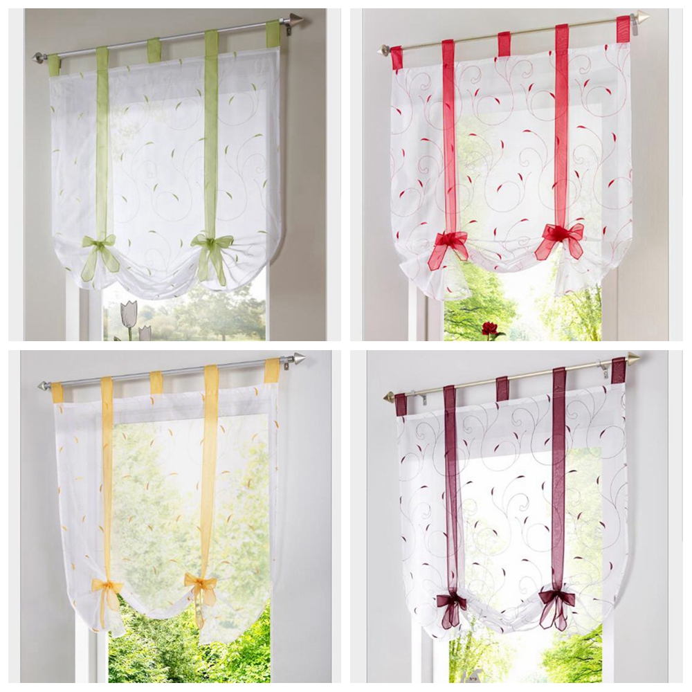 Rod Liftable Kitchen Bathroom Window Roman Curtain Fl Sheer Rod Liftable Kitchen Bathroom Window