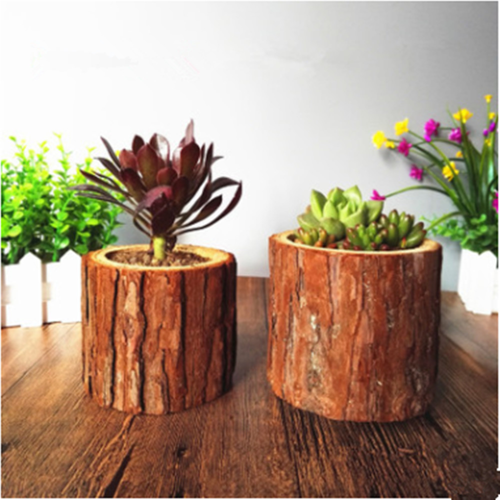 Vintage Wooden Planters Plant Flowerpot Garden Wood Flower Pot Vase Box Tray