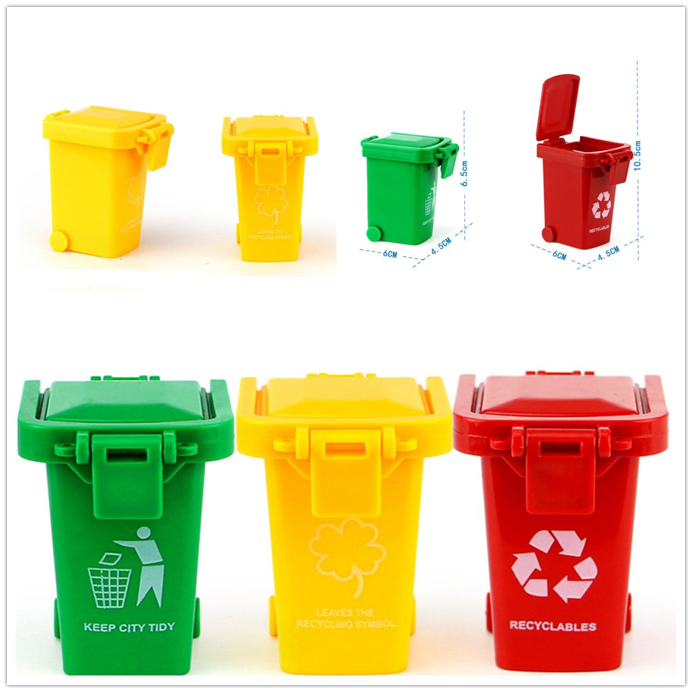 Mini 3 Trash Can Toy Garbage Truck Cans Original Color Curbside Vehicle ...