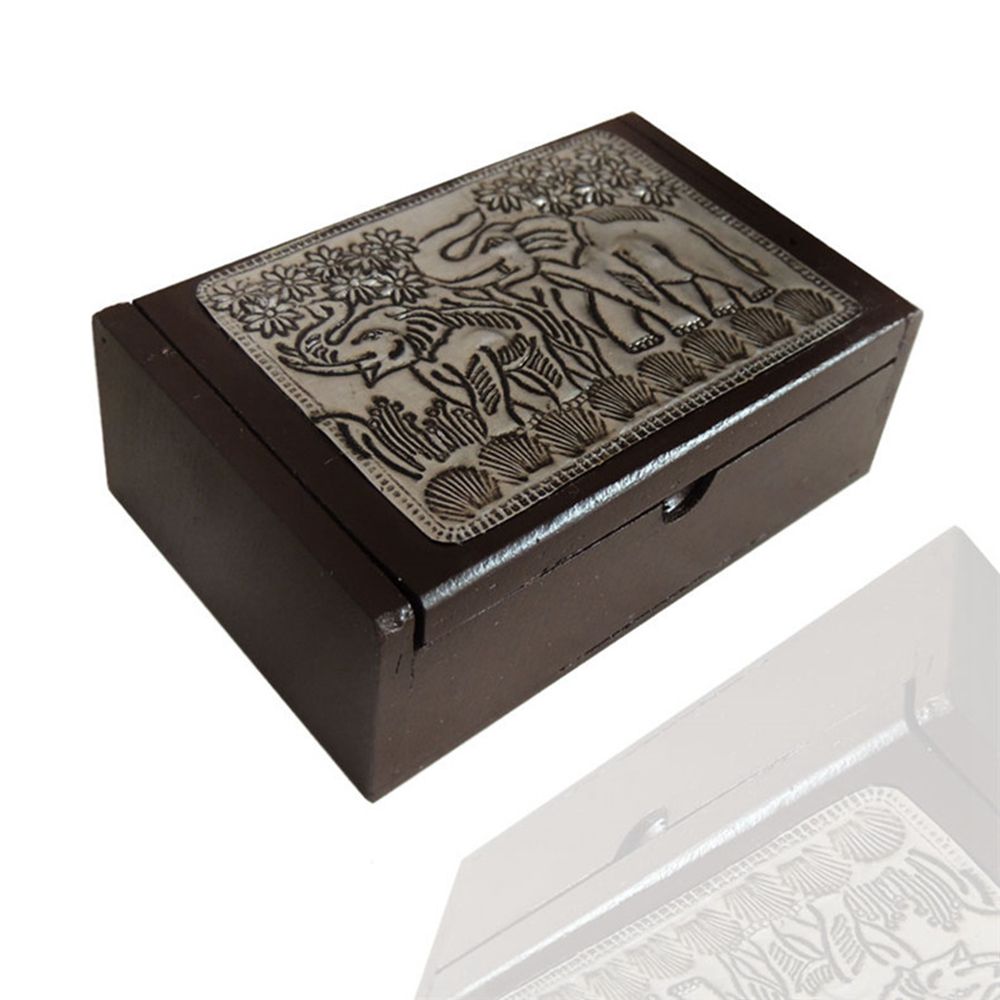 Wooden Name Card Business Card Holder Handmade Box Storage id credit case E/&F