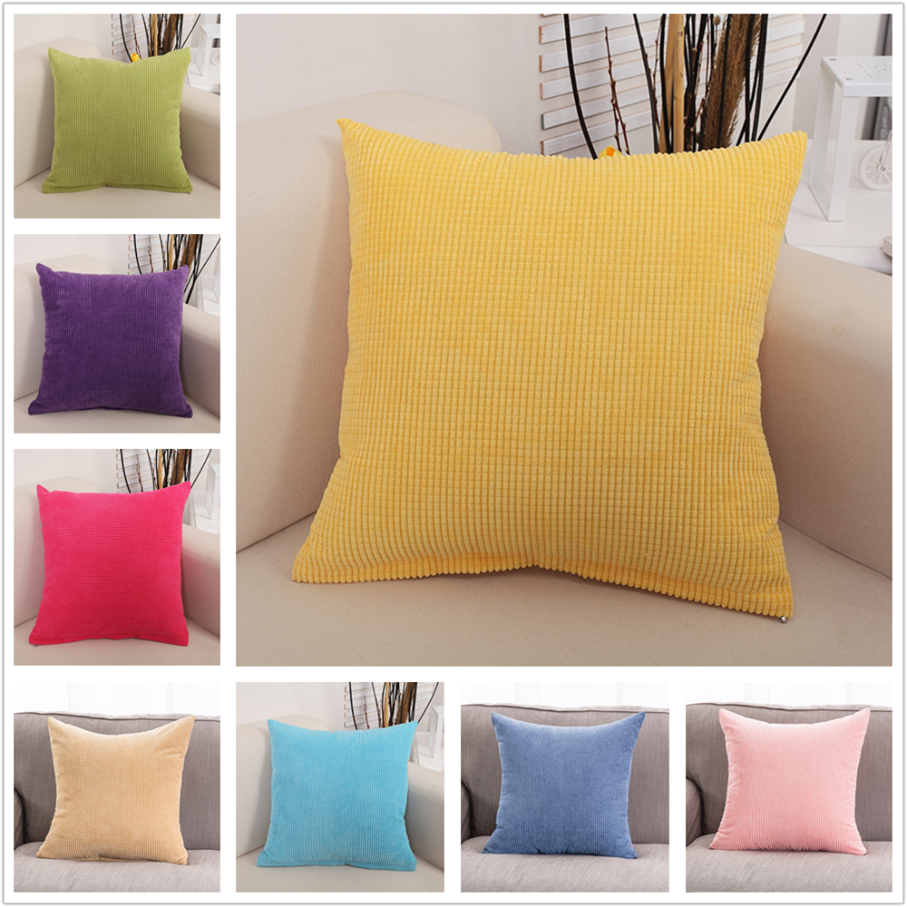 Plain Corduroy Cushion Cover Throw Pillow Case Slips Pillowcase