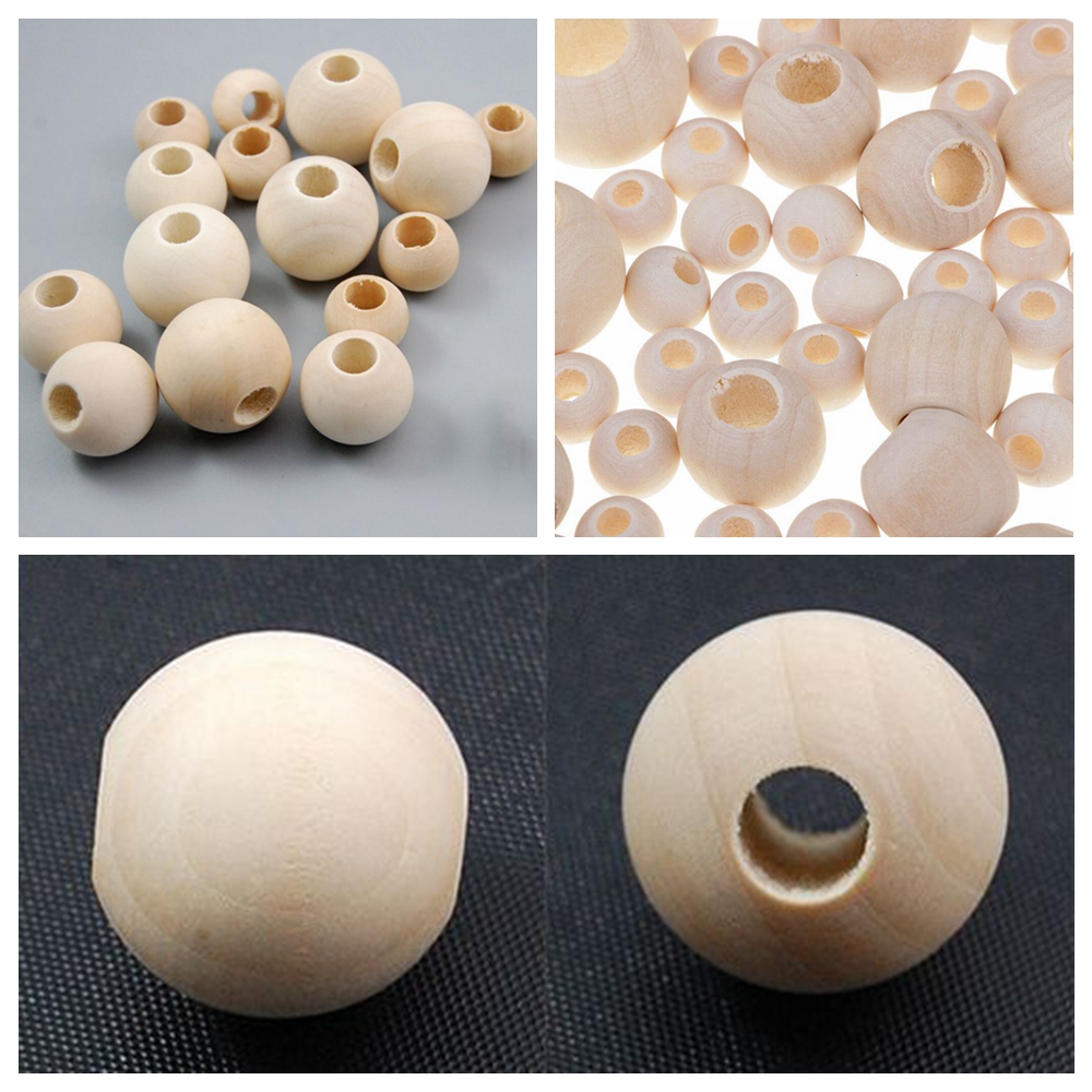 10 Large Hole Wooden Beads BOHO Style for Macrame Jewelry Charm Craft Making