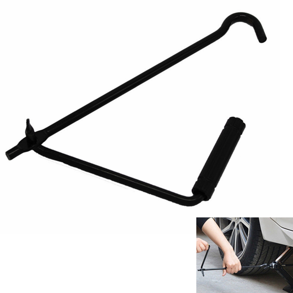 Folding Steel Car Scissor Jack Crank Lever Handle Lift Rod Post Garage OHS