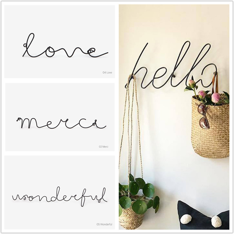 1pc Wire Letters Home Decor Interior Wall Sign Gift Love Happy