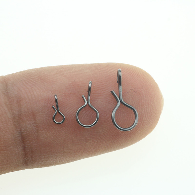 Aventik 50pc Quick Change Fly Fishing Snaps Stainless Steel Hook Snaps For Flies