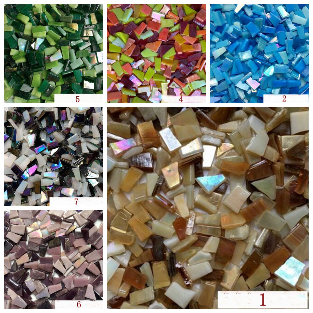 Details About 100g Creative Handmade Mixed Color Crafts Material Mosaic Inlay Glass Mirror Diy