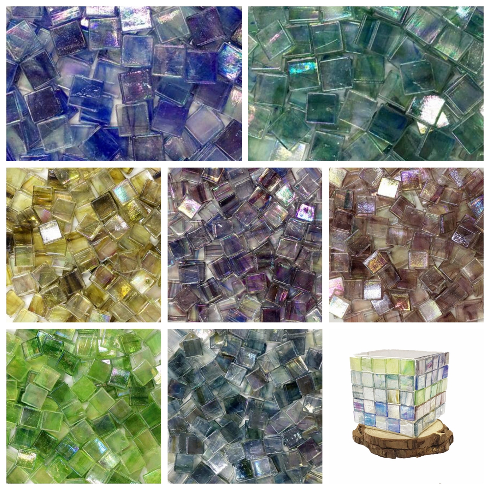 Details About Diy Mosaic Inlay Glass Mirror Material Creative Mixed Color Handmade