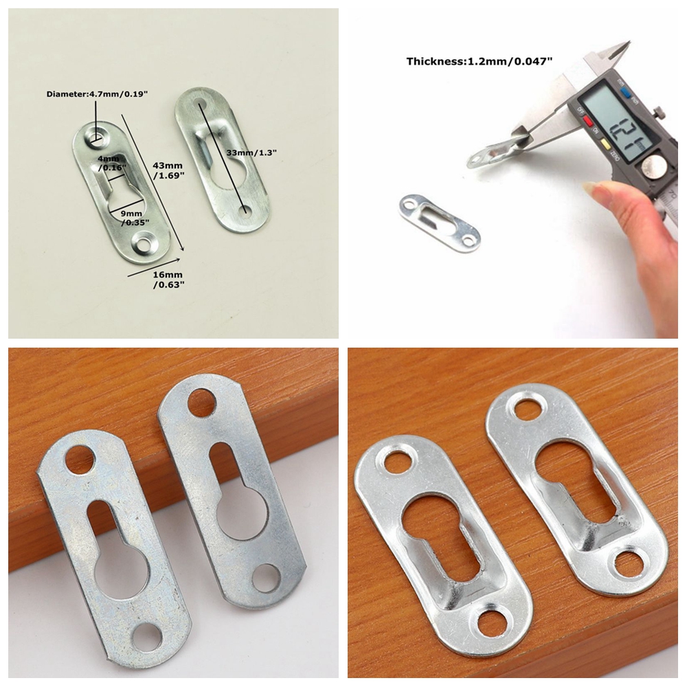 100pcs 23mm Metal Keyhole Hangers Fasteners for Photo Picture Frame Canvas