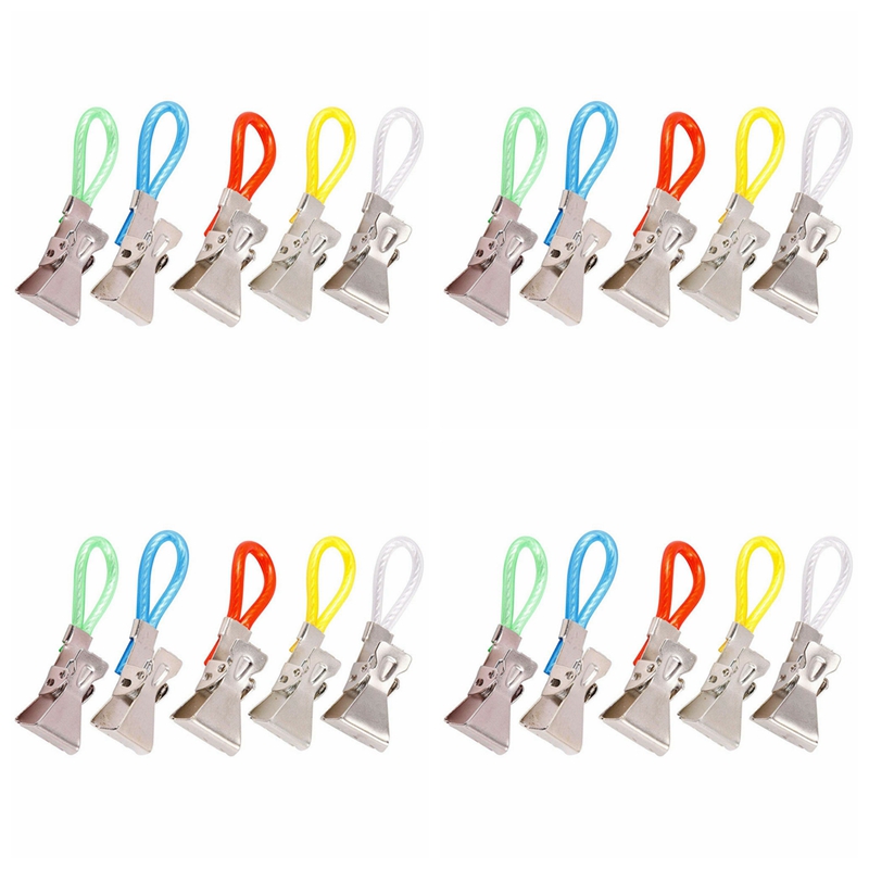 20pcs Durable Tea Towel Hanging Clips Clip on Hook Loops Hand Towel