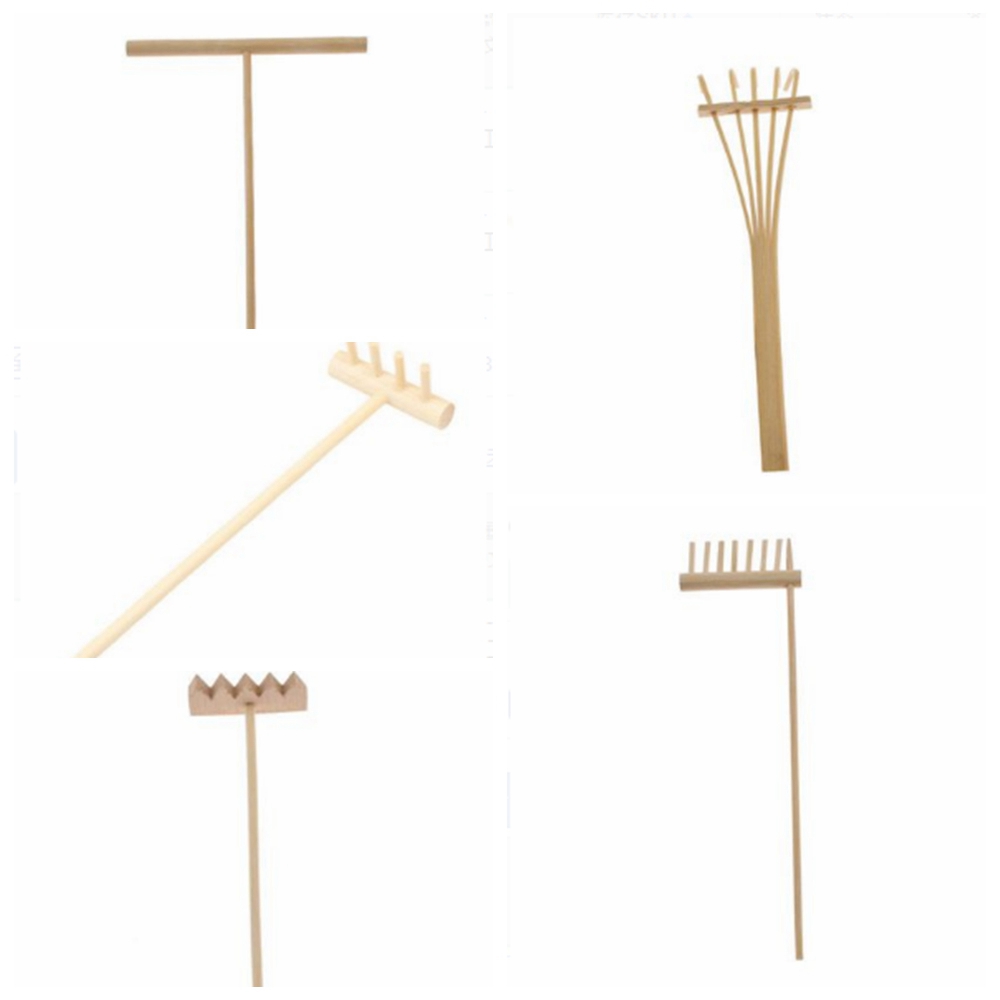 5 Style Mini Bamboo Rake for Zen Garden Sand Tabletop Meditation Feng Shui Decor