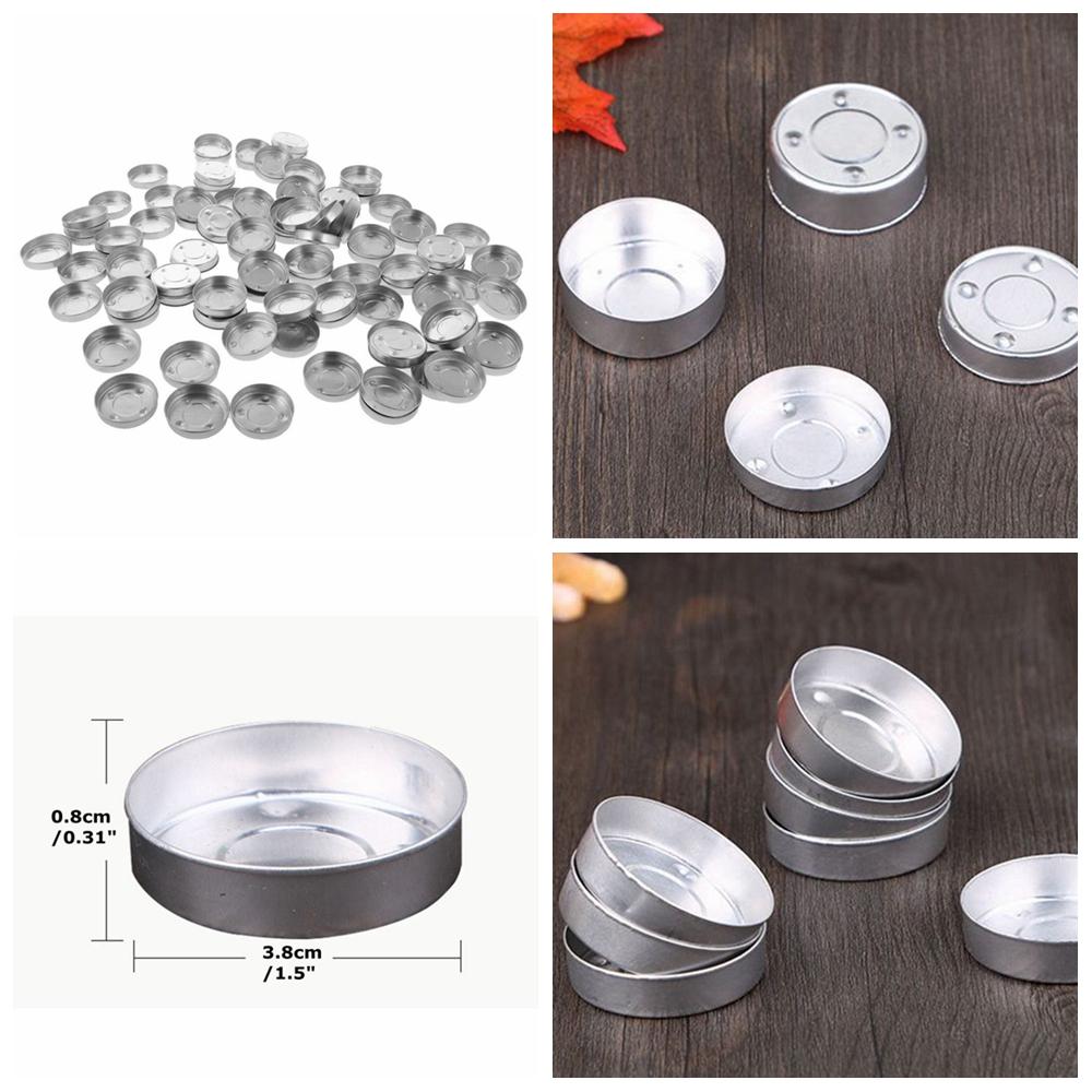 100Pcs Aluminum Candle Making Tealight Empty Case Tea Light Tins