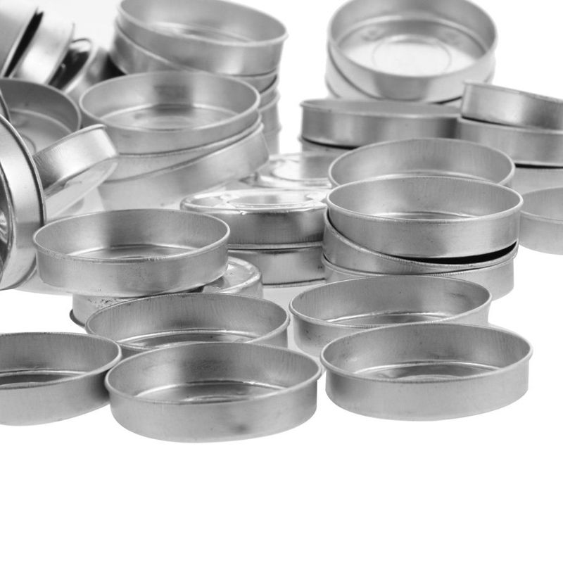 100Pcs Aluminum Tealight Empty Case Tea Light Tins Containers Candle
