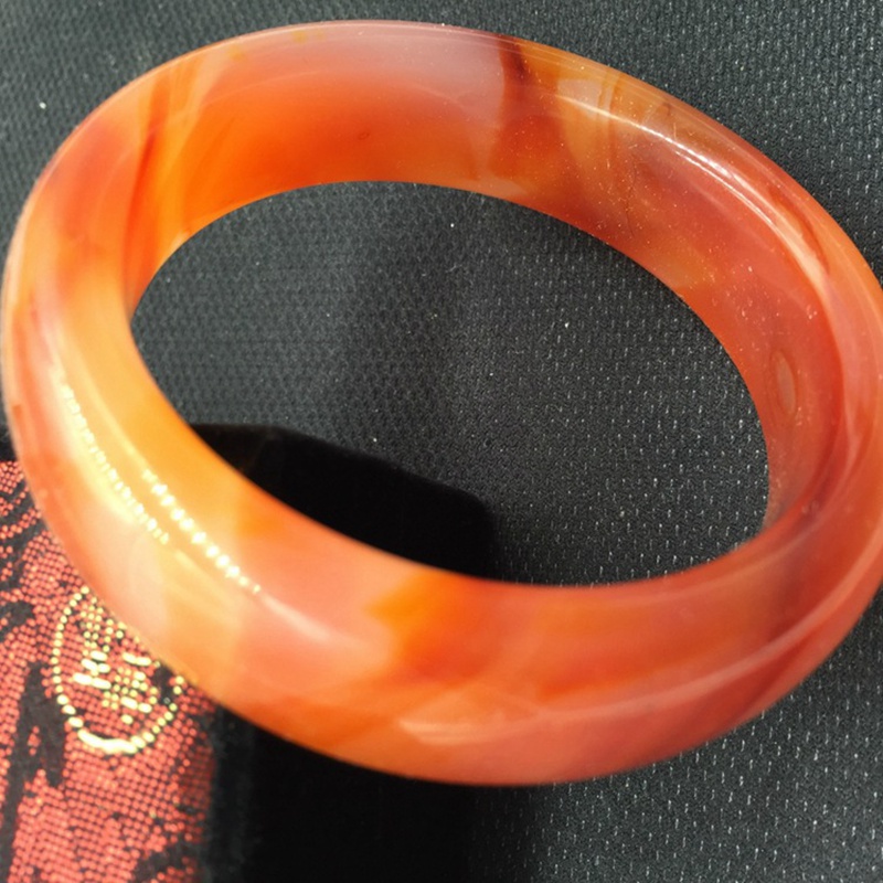Chinese beautiful bangle Natural yellow jade hand-carved bracelet 62mm-64mm