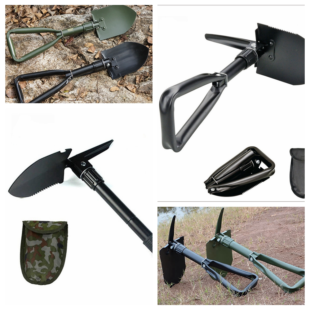 Military Folding Spade Shovel Pick Axe Camping Metal Detecting Survival Tool