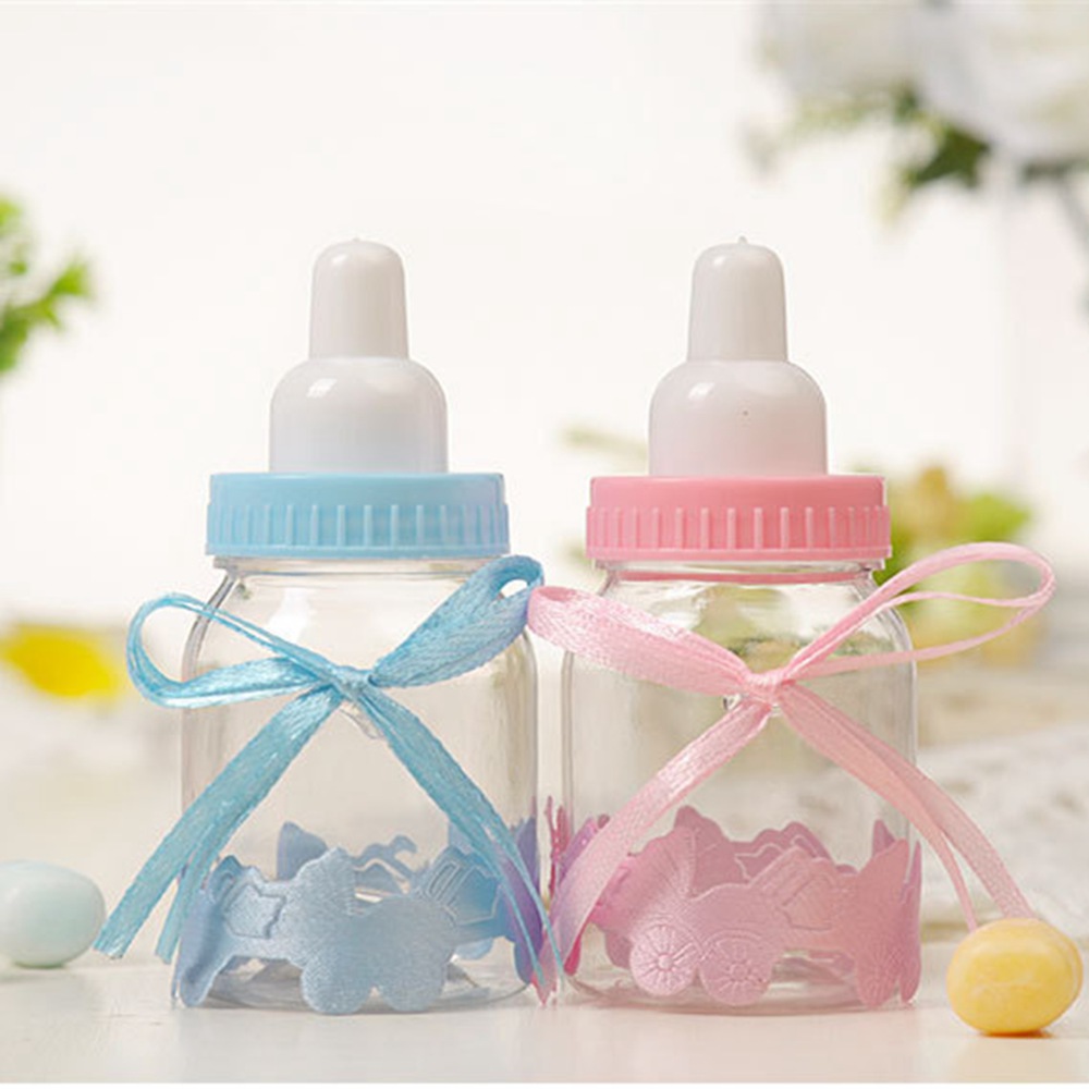Fillable Bottle Baby Shower Favors Blue Pink Party Decorations Recuerdos 1