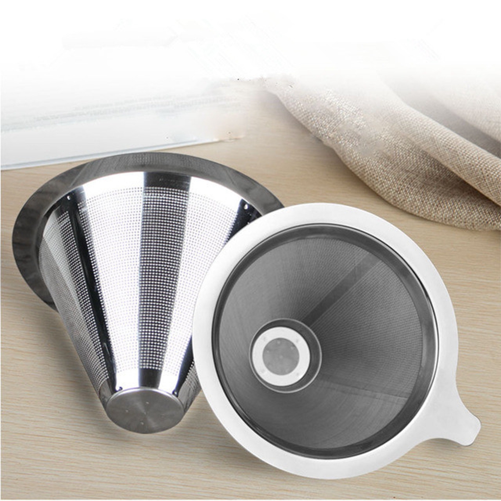 Reusable Mesh Coffee Filter Paperless Pour Over Cone Stainless Steel ...