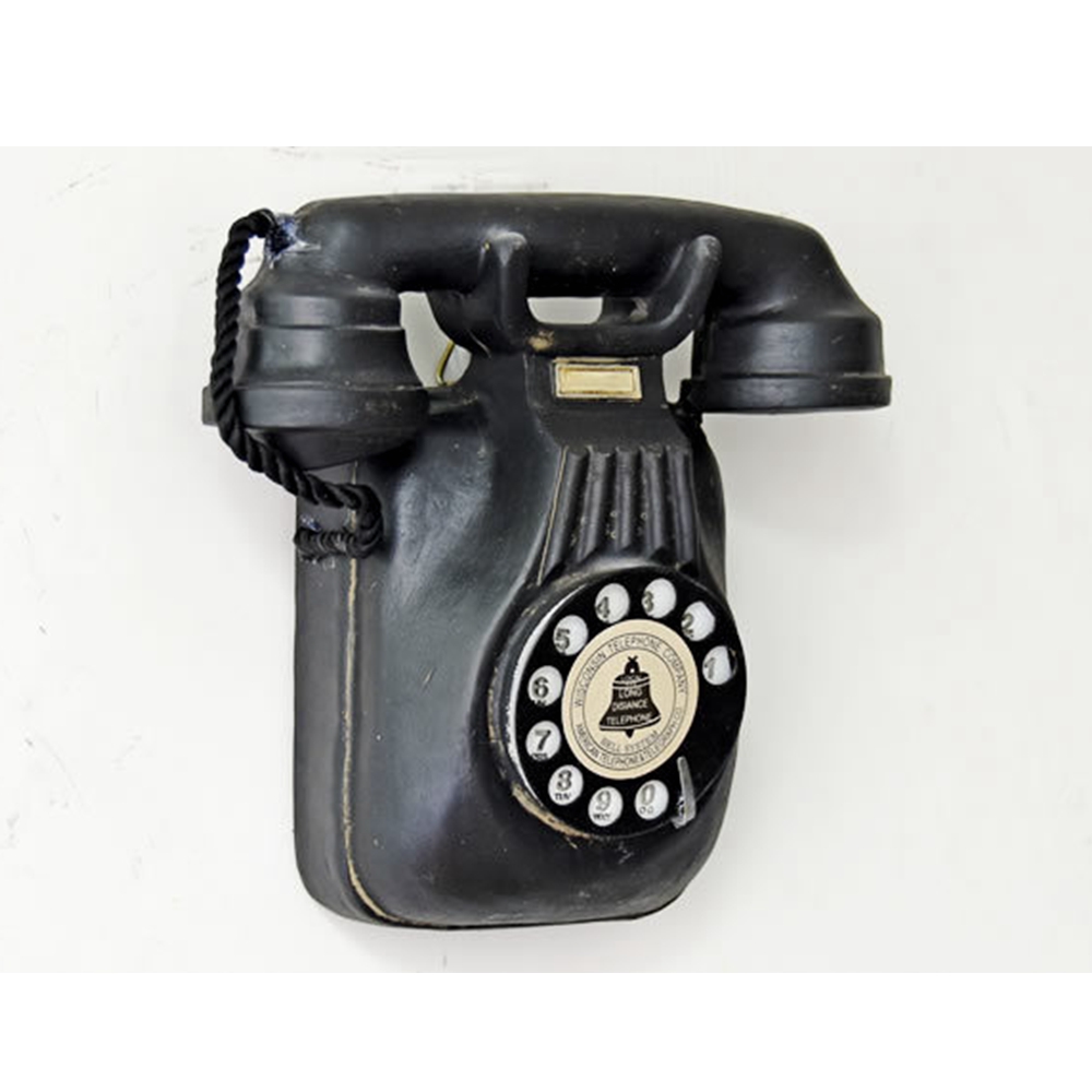 Antique Rotary Dial Wallmounted Phone Model Vintage Call Resin
