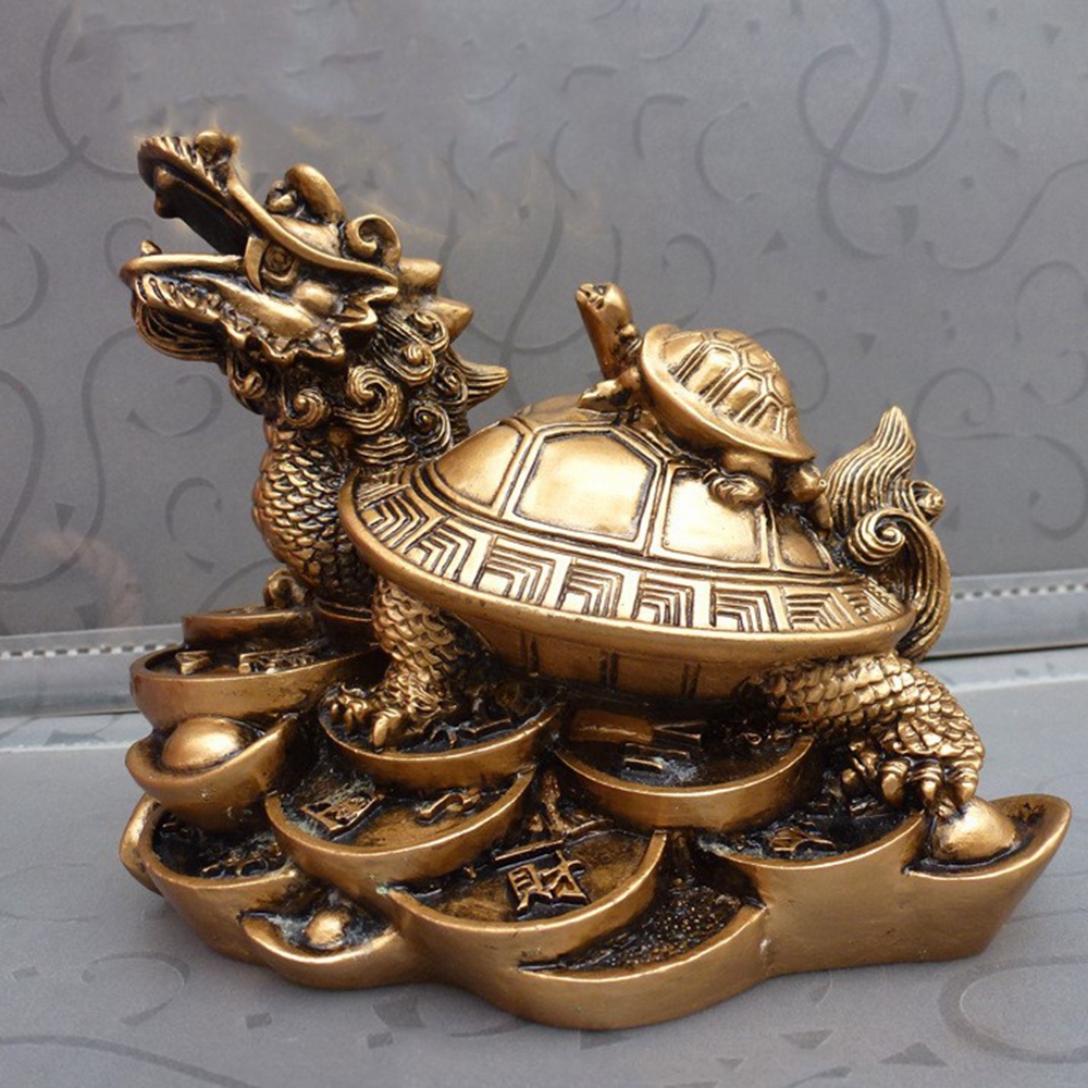 Fortune Lucky Chinese Feng Shui Dragon Turtle Tortoise Statue Home Decor Craft EBay