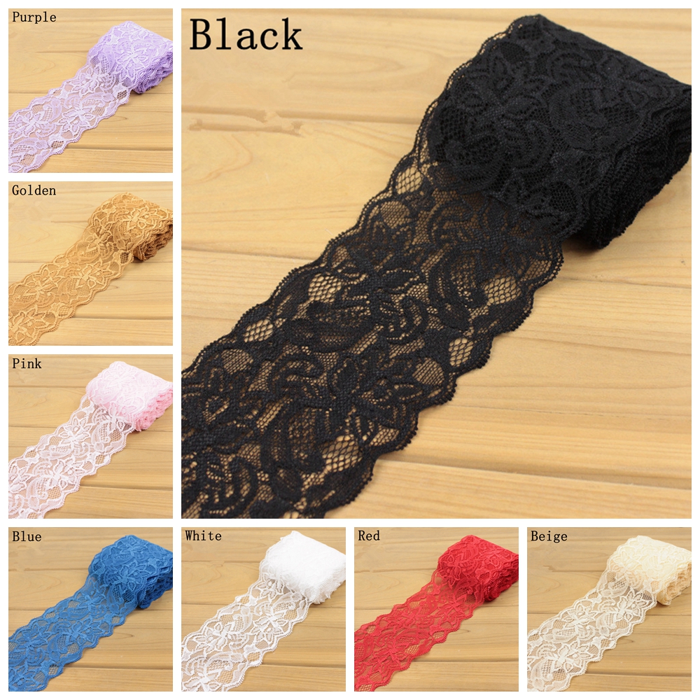 5 Yard Of 8cm Elastic Stretch Lace Trim Ribbon Fabric Decor Crafts