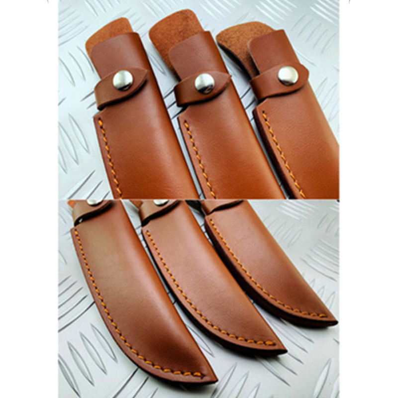 1X Cowhide Leather Straight Knife Sheath Pouch Cover For Fixed Blade ...