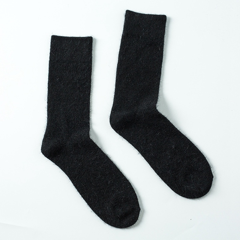 1 Pairs Angora Cashmere Wool Sock Mens Socks Comfortable Warm Pure Color - Picture 7 of 11