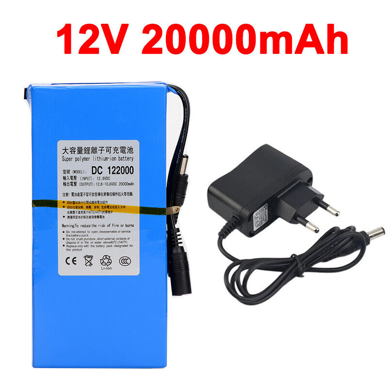 1800mAh~20000mAh Batterie Wiederaufladbare Tragbare Leistung Li-Ion Akku DC 12V - Afbeelding 18 van 21