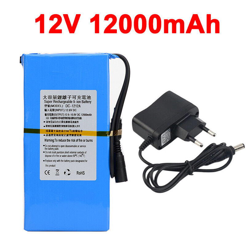 1800mAh~20000mAh Batterie Wiederaufladbare Tragbare Leistung Li-Ion Akku DC 12V - Afbeelding 14 van 21