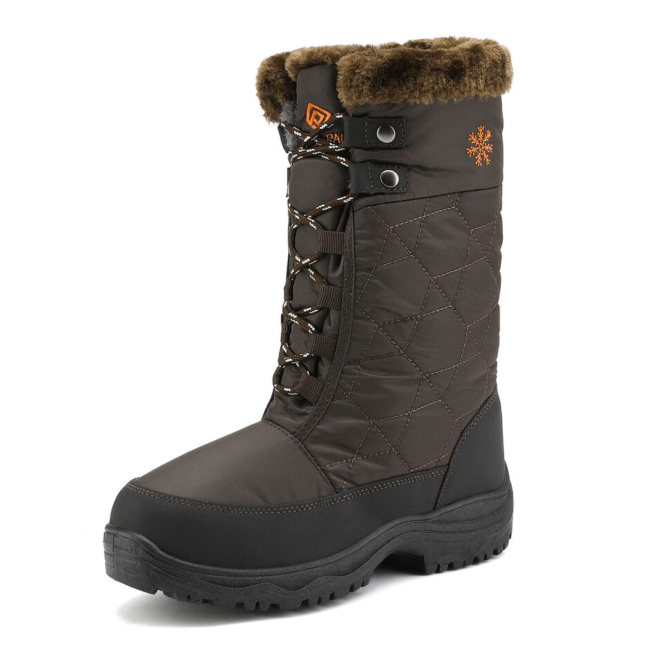 Women Winter Snow Boots Faux Fur Lined Zip Up Mid Calf Boots - Picture 6 of 17