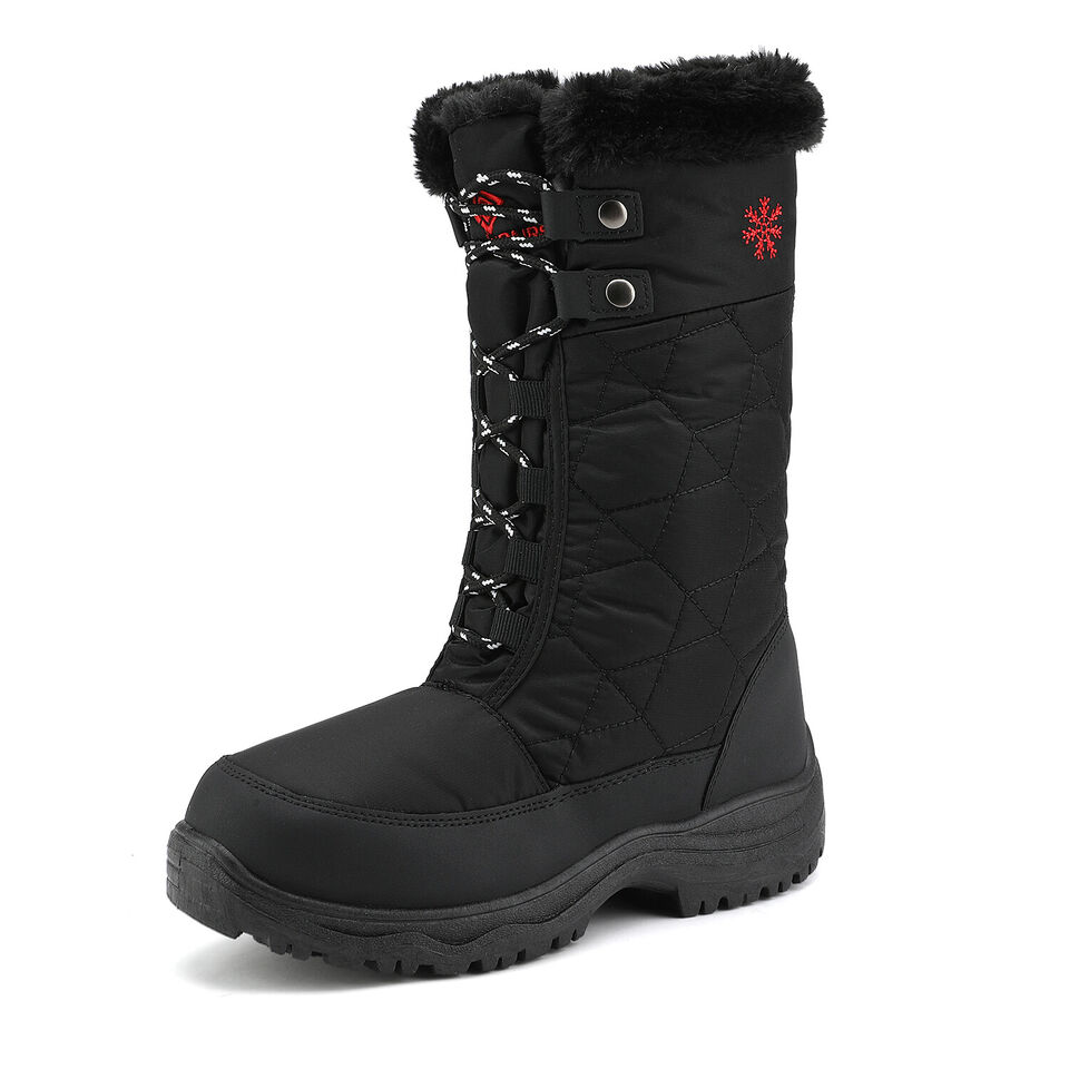 Women Winter Snow Boots Faux Fur Lined Zip Up Mid Calf Boots - Picture 2 of 17