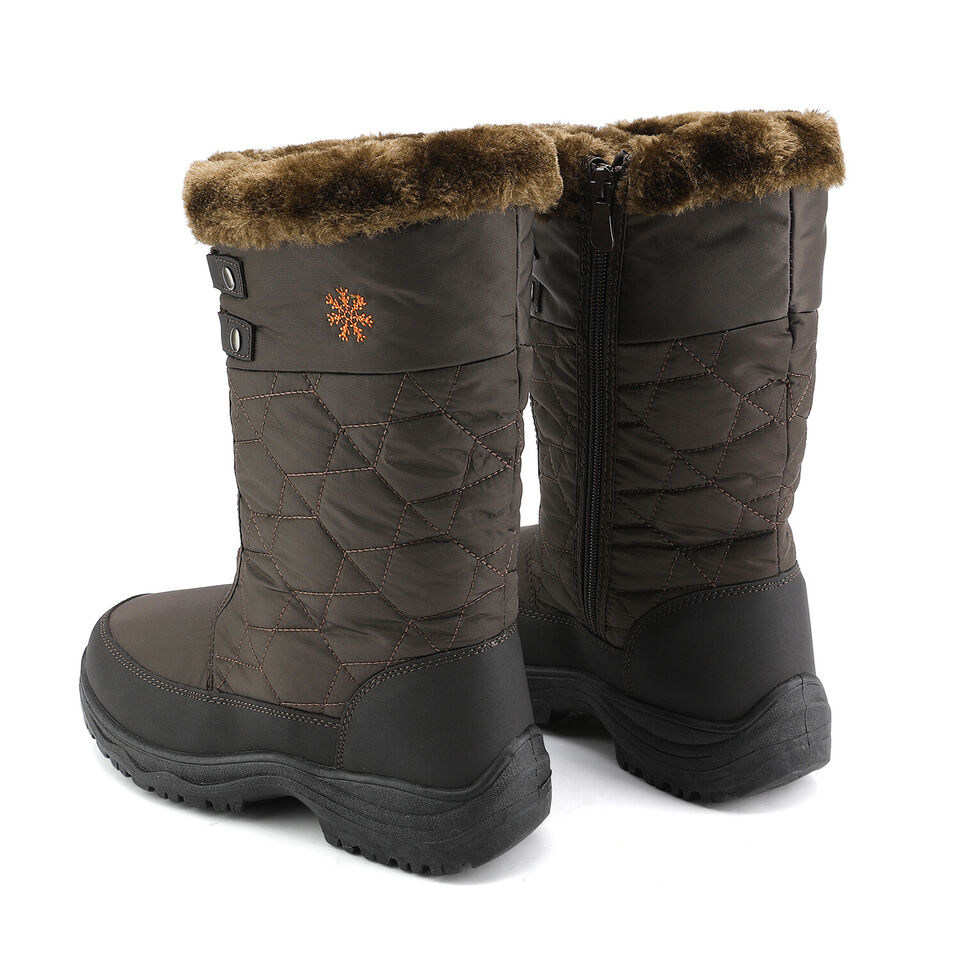 Women Winter Snow Boots Faux Fur Lined Zip Up Mid Calf Boots - Picture 8 of 17