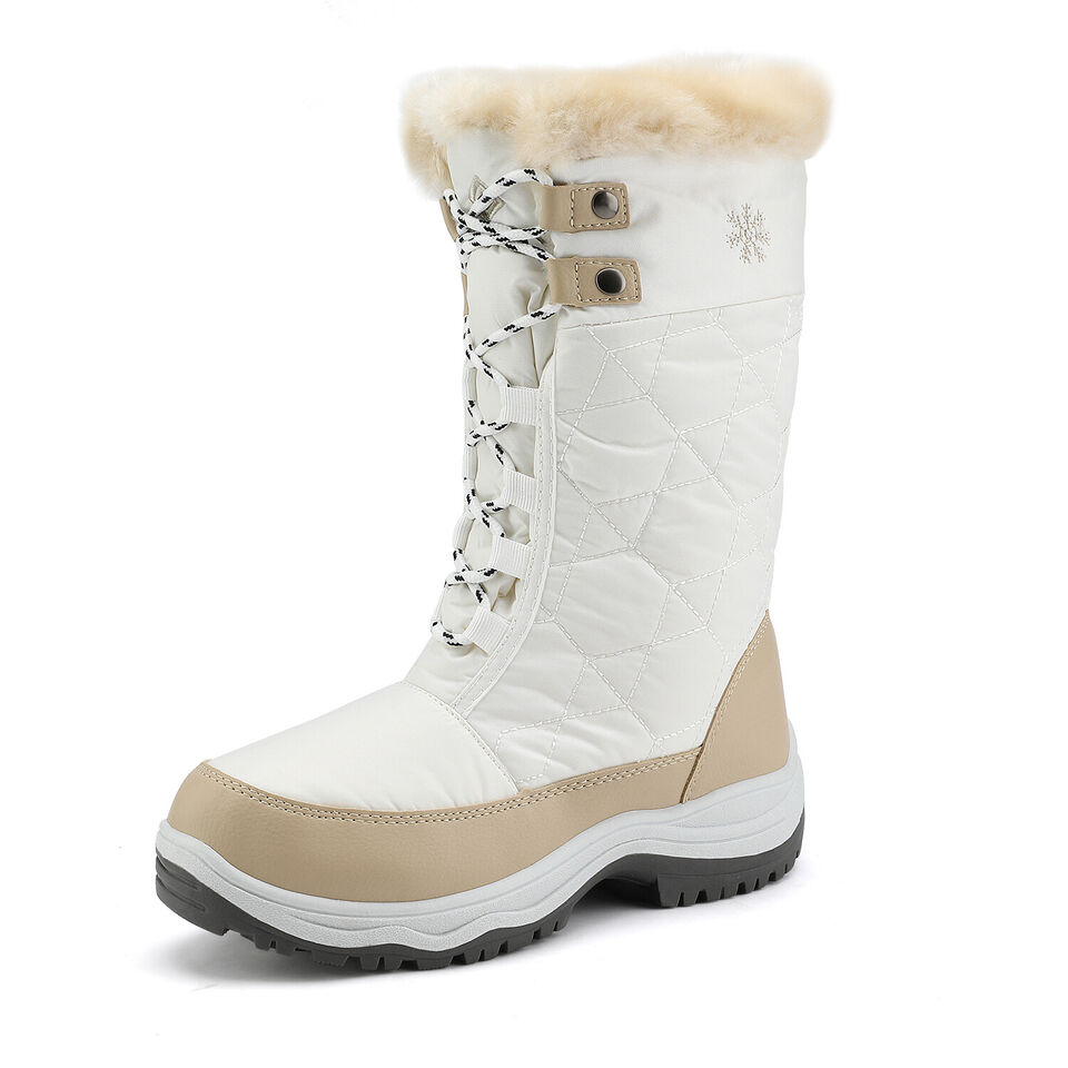 Women Winter Snow Boots Faux Fur Lined Zip Up Mid Calf Boots - Picture 13 of 17