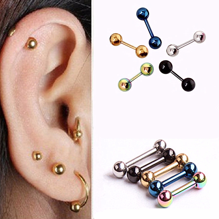 2X Surgical Steel Barbell Ear Cartilage 