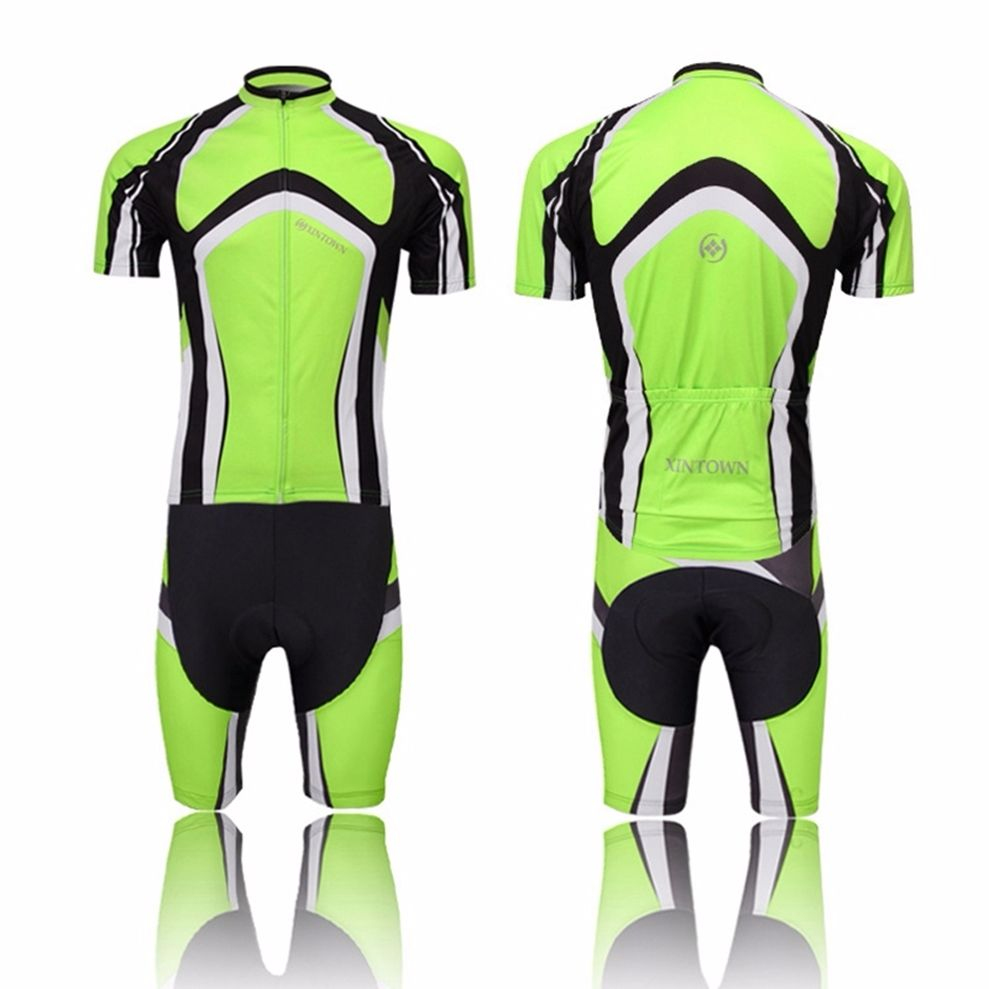 Green Men's Cycling Kit Cycling Jersey and (Bib) Shorts Bike Short Set ...